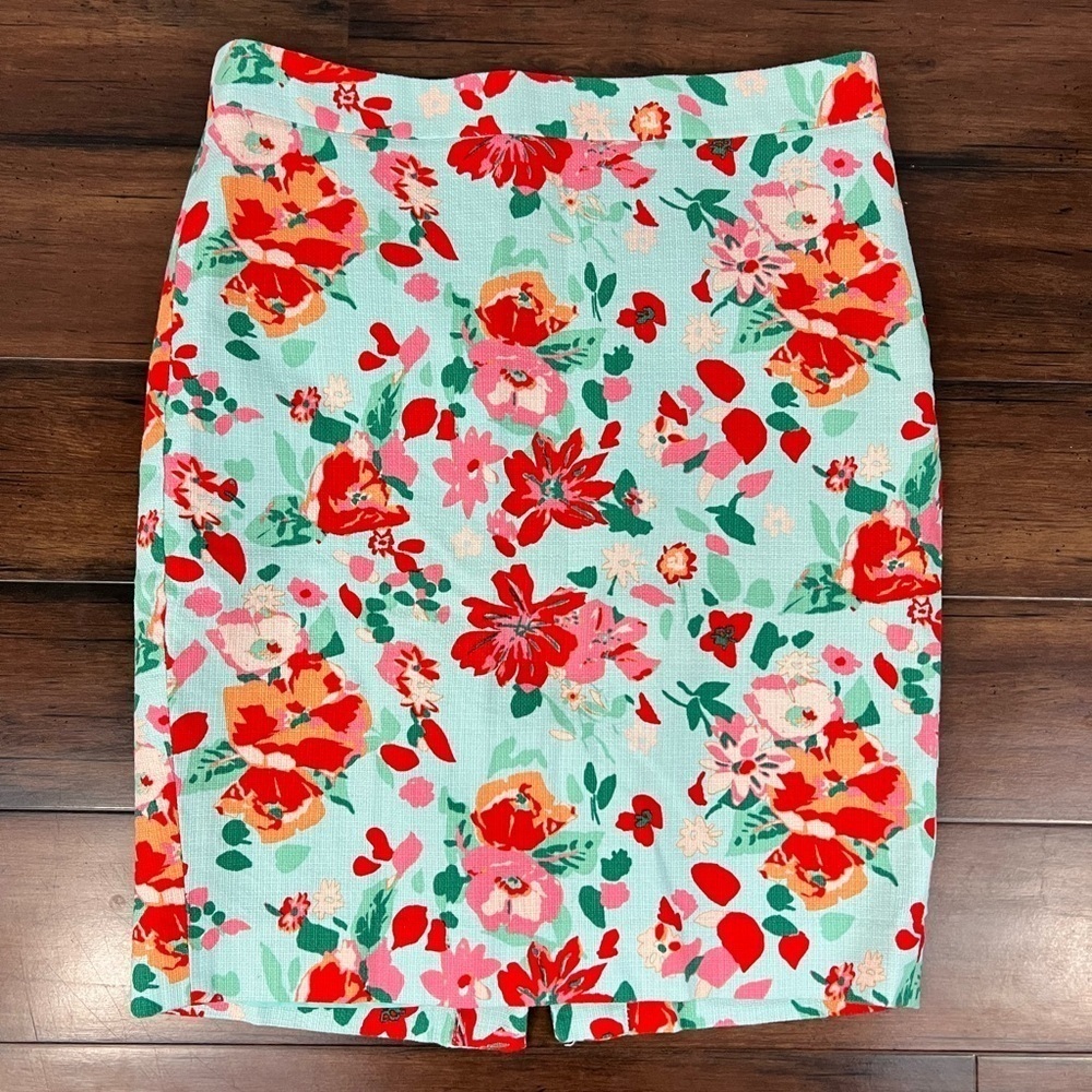 J. Crew Floral Print Pencil Skirt - Size 2 - Picture 1 of 7